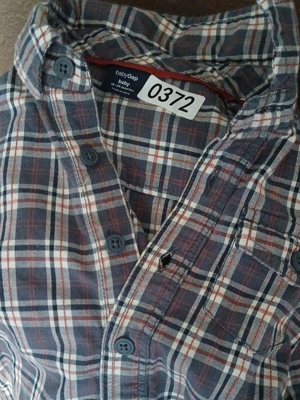 Baby GAP Baby Plaid Jumpsuit Romper 18-24 Months Cotton Lightweight - Picture 3 of 13